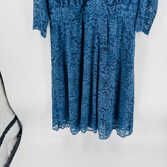 Kiyonna Meadow Dream Maxi Dress Topaz Blue Plus Size 2X Like New - Picture 6 of 11